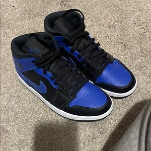 Jordan 1 Men’s Black and Blue Sneakers